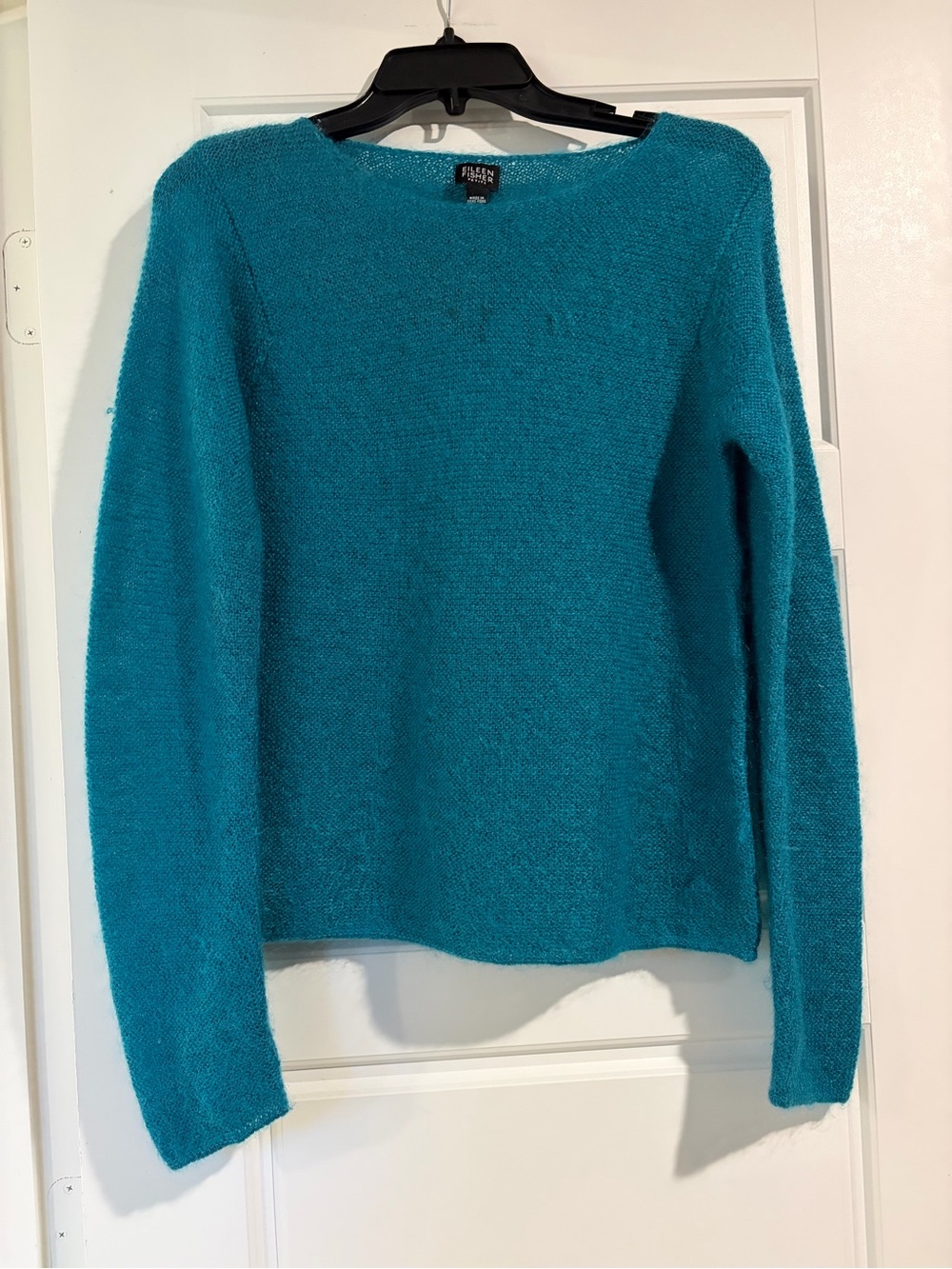 Eileen Fisher |Teal Scoopneck Lightweight Mohair Blend Sweater |Sz Petite Small
